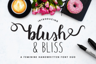 Blush Bliss: A Feminine Handwritten Font Duo for Creative Expression